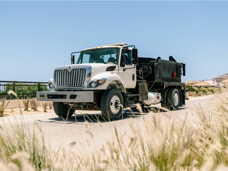 International 4300 truck fitted with pothole patching equipment